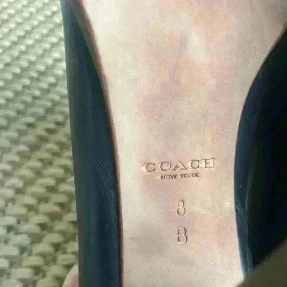 Coach Black Polished calf leather open toe bootie Ankle Zip close size 8 - Picture 10 of 11